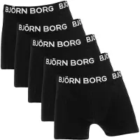 Björn Borg Cotton Stretch Boxers 5-pack Zwart | Maat: 122-128