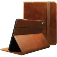 Rosso Deluxe Apple iPad 11 (2025) A16 / 10.9 (2022) Hoes Book Case Echt Leer Bruin