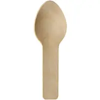 Papstar 12x 150 Fingerfood - Lepels hout pure 76 cm