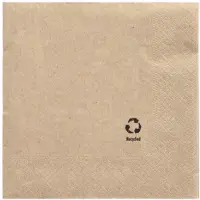 Papstar 100 Servetten 3-laags 1/4 vouw 33 cm x 33 cm natuur gemaakt van gerecycled papier