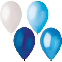 Papstar 5x 16 Ballonnen Ø 25 cm assorti kleuren Blue-Mix