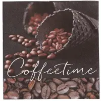Papstar 10x 20 Servetten 3-laags 1/4 vouw 33 cm x 33 cm Coffeetime