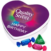 Quality Street Nestlé 160g "Happy Birthday" - 11 smaken - Geschenkdoos hartje met bonbons en toffees - Chocolade cadeau - Chocolade mix in tinbox