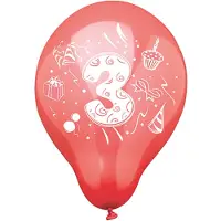 Papstar 12x 6 Cijferballonnen Ø 25 cm assorti kleuren 3