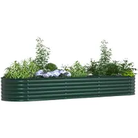 vidaXL Verhoogde plantenbak, groen, 320 x 80 x 44 cm, staal
