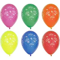 Papstar 12x 10 Ballonnen Ø 29 cm assorti kleuren Happy Birthday
