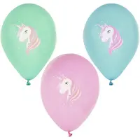 Papstar 12x 6 Ballonnen Ø 29 cm assorti kleuren Unicorn