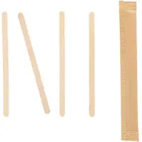 Papstar 20x 100 Roerstaafjes Hout pure 9 cm x 5 mm per stuk verpakt