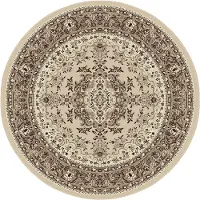 Muratap Nain klassiek medaillon rond laagpolig oosters vloerkleed vintage tapijt -