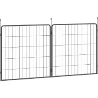 PawHut 2er-Set Erweiterung 2 Hundezaun-Paneele für Freigehege, 80 x 80 cm Welpenzaun aus Stahl, für kleine und mittlere Hunde Schwarz