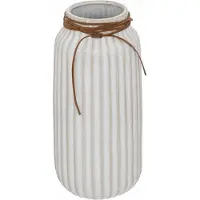 Atmosphera Bloemenvaas Antique Roman - creme wit - keramiek - D12.8 x H28 cm - stelen en boeketten