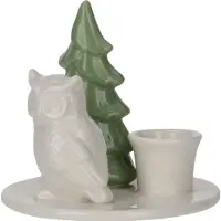 Home Styling Collection Keramische kaarshouder met kerstboom, 8 cm