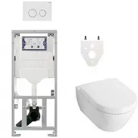 Villeroy & Boch Villeroy Boch Subway 2.0 DirectFlush Toiletset - geberit reservoir - softclose - bedieningsplaat sigma20 - wit 0701131/0124060/ga26028/sw53743/