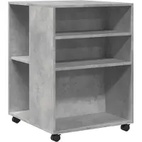 vidaXL Bijzettafel met wieltjes 55x60x78 cm bewerkt hout betongrijs