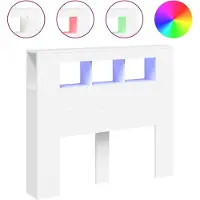 vidaXL Hoofdeinde met LED 120x18,5x103,5 cm bewerkt hout wit