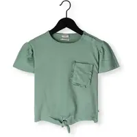 Your Wishes Meisjes Tops & T-shirts Textured Jersey Front Tie Shirt - Groen - Maat 110