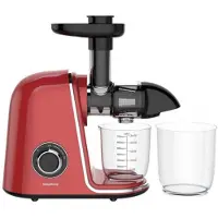 Klausberg Slowjuicer – 150W - 700ml - Groenten en Fruitpers – Met Pulpreservoir | Kersenrood | Juice Maker - Juicer met 7-Traps Perssysteem