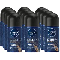 Nivea Deo Roll-on Men - Deep Black Carbon Espresso - 50ml - Voordeelverpakking 12 stuks