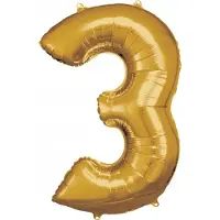 Amscan Folieballon 53 X 88 Cm Goud Nummer 3