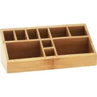 Eleganza Make-up organizer - bamboe hout - 23 x 9 x 9 cm - kwasten houder