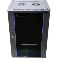 Extralink 18U 600X600 WALL-MOUNTED RACKMOUNT CABINET BLACK Wandrek Zwart