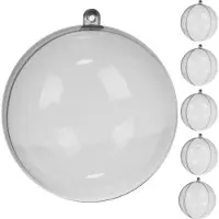 Ruhhy Transparante Kerstballen 10 cm - Set van 5 - Ideaal voor DIY Decoratie