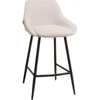 NABER Scandinavische barkruk Lova gerecyclede stof off white 68 cm