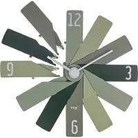TFA-Dostmann 60.3020.04 Wandklok Kwarts 40 cm x 3.7 cm x 40 cm Groen, Olijf, Bosgroen Slepend uurwerk (geluidsloos)