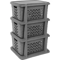 BranQ - Ladesysteem - Kast met 3 manden - 29 x 25,5 x 44,5 cm - donkergrijs