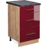 Vicco Fame-Line Keukenonderkast – 50 cm, WB Antraciet Bordeauxrode hoogglans