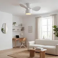 LumenXL Compacte witte plafondventilator incl. LED en afstandsbediening - Vejas