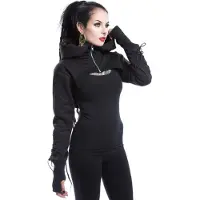 Chemical Black - Gothic Vest met capuchon - Ebony Bolero - XS tot XL - voor Vrouwen - zwart - Maat L