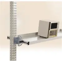 Manuflex kantelbare opbergconsole, voor de serie Universal of Profi, bruikbare diepte 195 mm, voor tafelbreedte 1500 mm, lichtgrijs
