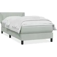 vidaXL Boxspring met matras fluweel lichtgrijs 90x220 cm