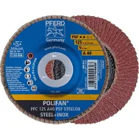 PFERD TOOLS 67744125 PFC 125 A 40 PSF STEELOX Lamellenschijf Diameter 125 mm Boordiameter 22.23 mm Korrelgrootte (num) 40 RVS, Staal 10 stuk(s)
