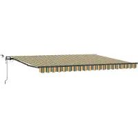 vidaXL Uitschuifbare luifel Groen en geel 450 × 350 cm Polyester
