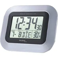 Technoline Digitale wandklok WS8005 22,8 cm x 2,8 cm x 18 cm Zilver, zwart