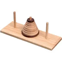 Philos Toren van Hanoi - 9 ringen - Hevea hout - 22 x 8 cm