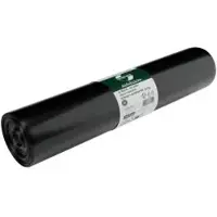 Deiss afvalzakken, 120 liter, gerecycled LDPE, voor afvalbakken, scheurvast, slijtvast, B 700 x H 1100 mm, zwart, 250 stuks