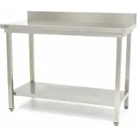 Maxima Roestvrijstalen Werktafel 'Deluxe' met achteropstand 1200 x 600 mm