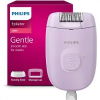 Philips Series 2000 Epilator en Scheerapparaat met massagekapje - langdurig haarvrij - Paars - Met snoer - BRE237/00