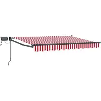 vidaXL Handmatige zonnescherm met scharnierarm en LED-verlichting, 3 x 2,5 meter