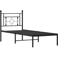 vidaXL Bedframe met hoofdbord metaal wit 150x200 cm