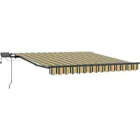 vidaXL Uitschuifbare luifel Groen en geel 300 x 250 cm