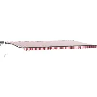vidaXL Uitschuifbare luifel Rood en Wit 600 × 300 cm Stof en Aluminium