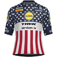 Santini Lidl Trek Usa National Champion Korte Mouw Wielertrui