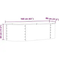vidaXL Verhoogde plantenbak, groen, 160 x 80 x 44 cm, staal