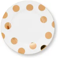 Pip studio Ontbijtbord Dot Delight White-Gold 21 cm (Set van 2)