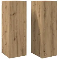 vidaXL TV-kastjes, 2 stuks, ambachtelijke eikenlook, 30,5 x 30 x 90 cm, houtvezel