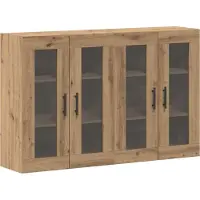 vidaXL Wandgemonteerde Kasten 2 st Artisan eiken en zwart Bewerkt hout